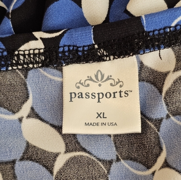 Passports Flowy Midi Circular Print Skirt with Flare Sides Size XL - Picture 4 of 7